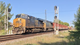 7 Locomotive Freight Train Empties The Yard! Railroad Diamonds In Muncie Indiana, CSX Trains, Ex B&O