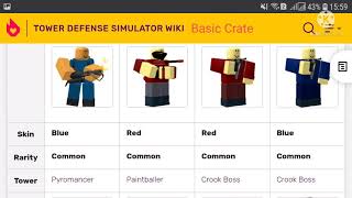 [Roblox] all skin in Tower Defence Simulator (Read desc)