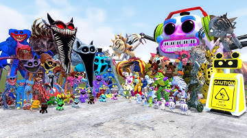 ALL POPPY PLAYTIME CHAPTER 3-1 CHARACTERS VS ALL FNAF 1-10 ANIMATRONICS VS GARTEN OF BANBAN 6-1 Gmod