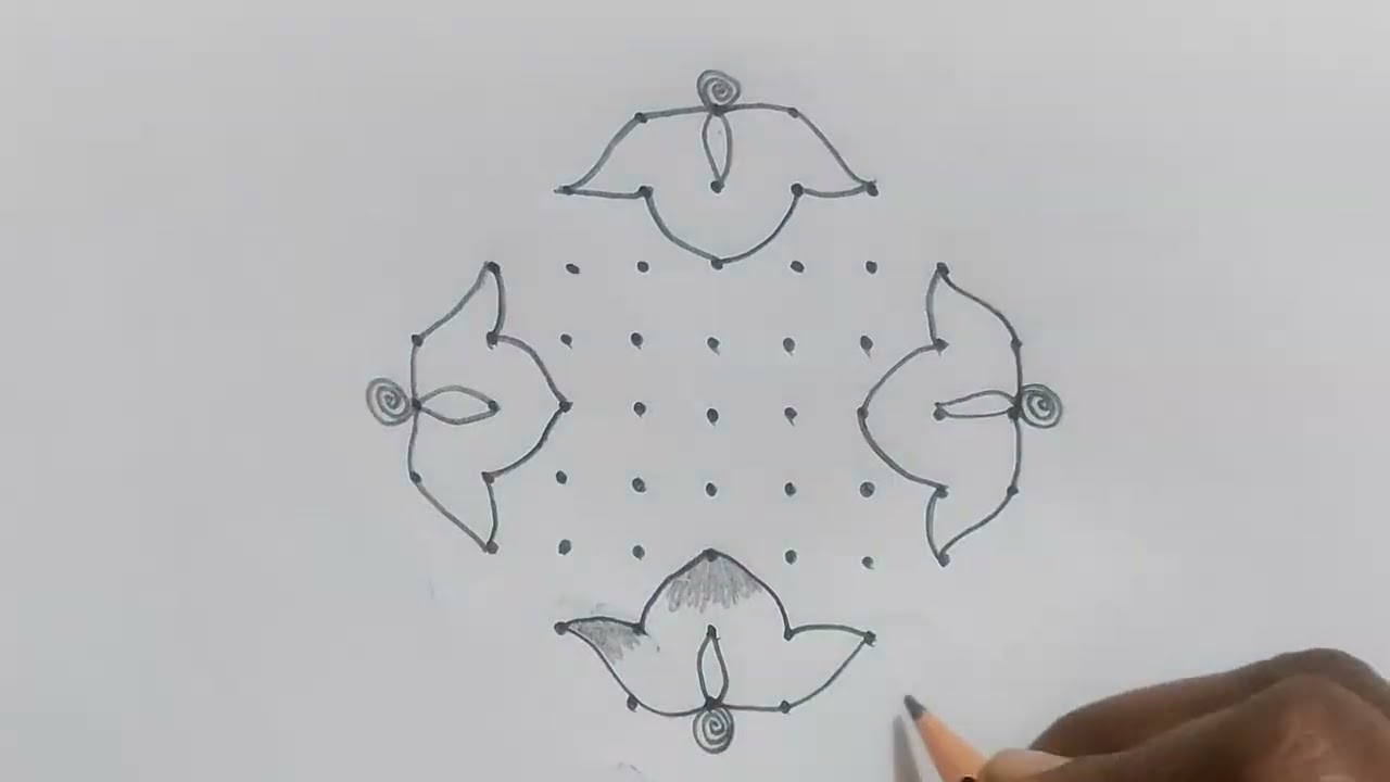 9*3*3 dotsRangoli 🌻l#simplerangoli #dailyrangoli #art #muggulu #easyrangoli #art #viral #rangoli 