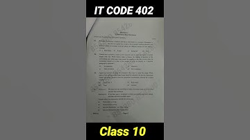 Class 10th board exam information technology  paper solution all question    code 089/1/4