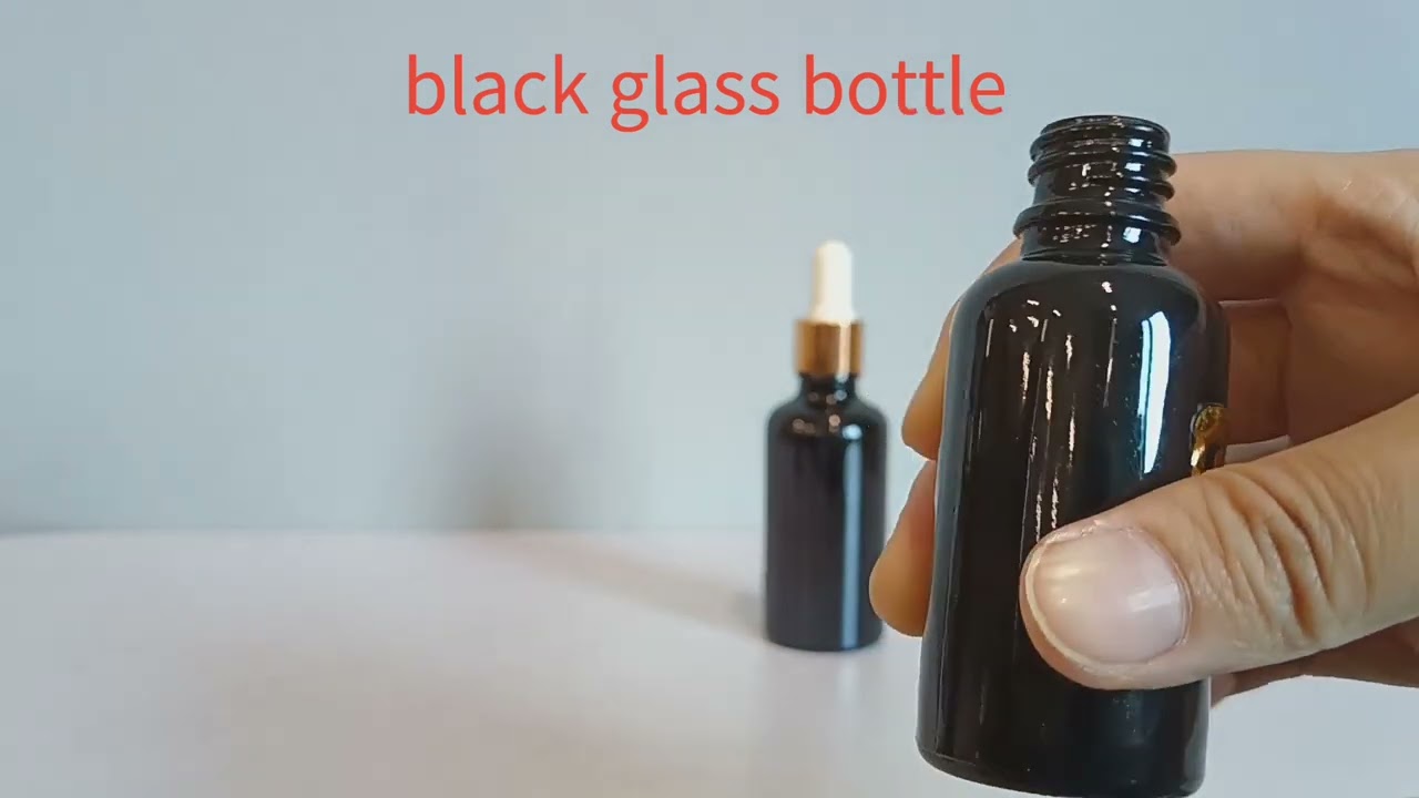 black glass bottle