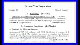 تعديل مواصفات ودرجات امتحان اللغة الإنجليزية (24 درجة) للصف الثاني الإعدادي 2022 - 2023