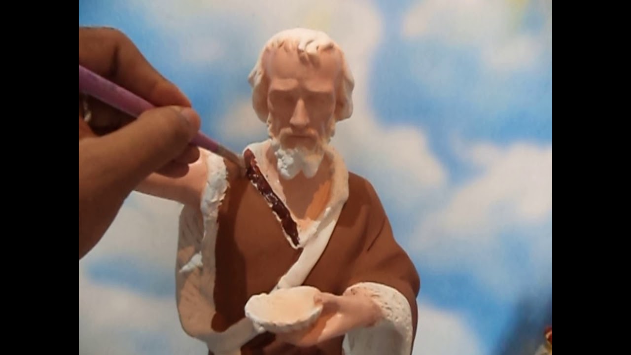 Trabalho de Pintura de São João Batista 60cm