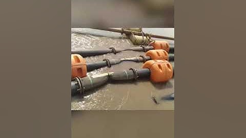 Video of MRI brand dredge  delivery rubber hoses in site