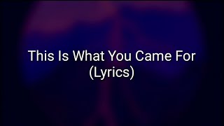 Calvin Harris - This Is What You Came For ft. Rihanna (Lyrics)