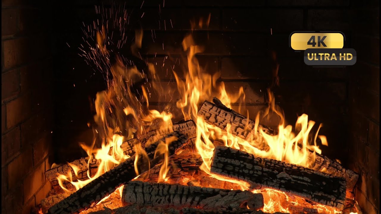 Şömine Ateşi. Sessiz Gece. 3 saat