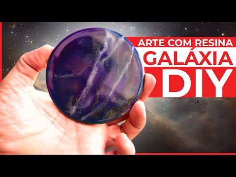 COMO FAZER ARTE COM EFEITO DE GALÁXIA DIY USANDO RESINA EPÓXI!