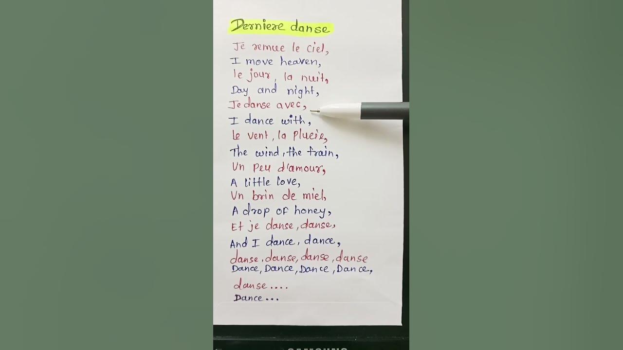 Derniere danse|English translation #indila #songlyrics #lyrics #viralshort #trending #song #dance#4k