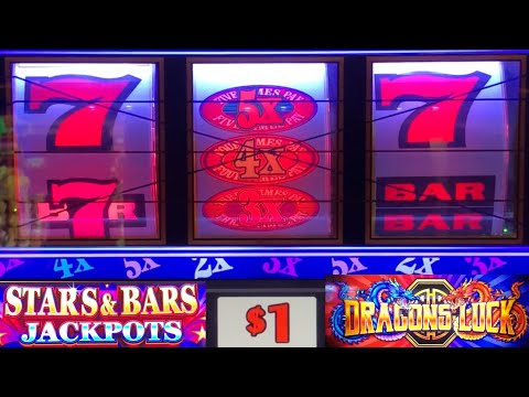 BOOM! NEW! Stars & Bars Jackpots + Dragons Luck + 2x 3x 4x 5x Super Lucky Times Pay Slot Play!