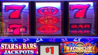 BOOM! NEW! Stars & Bars Jackpots + Dragons Luck + 2x 3x 4x 5x Super Lucky Times Pay Slot Play!