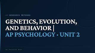 Genetics Evolution and Behavior AP Psychology Unit 2