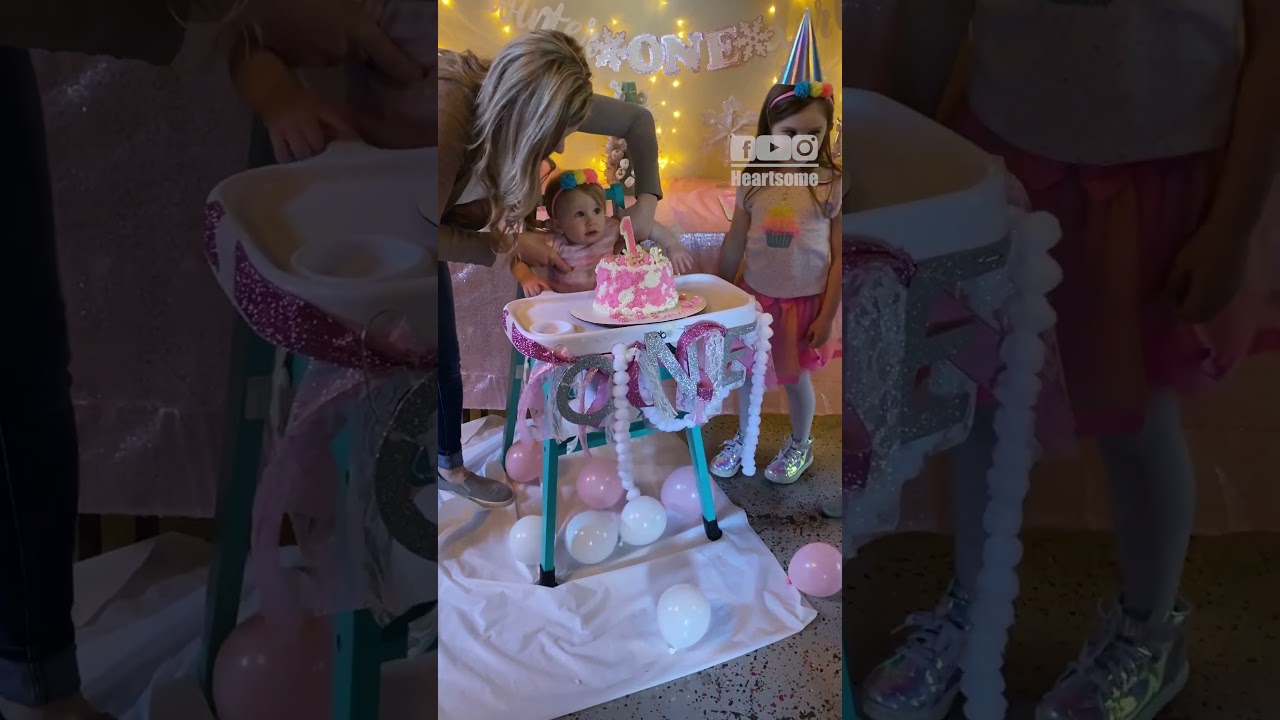 Baby’s First Birthday Cake SMASH Fail 🎂😂 | Hilarious Party Moment|| Heartsome 💖