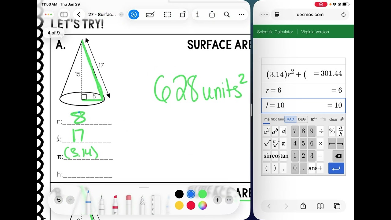 Volume and Surface Area of Cones Notes