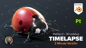 Making of – 3D Ladybug – Timelapse –2 Minute Version – Blender 4.0