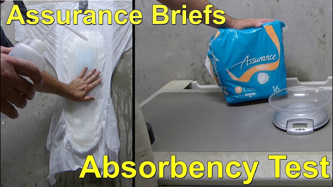 Assurance adult briefs absorbency test 