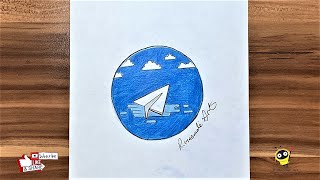 How to draw Telegram Logo