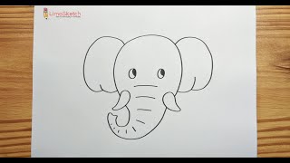 HOW TO DRAW AN ELEPHANT HEAD Easy Step by Step