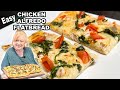 CHICKEN ALFREDO FLATBREAD, Easy Italian Pizza with White Alfredo Sauce