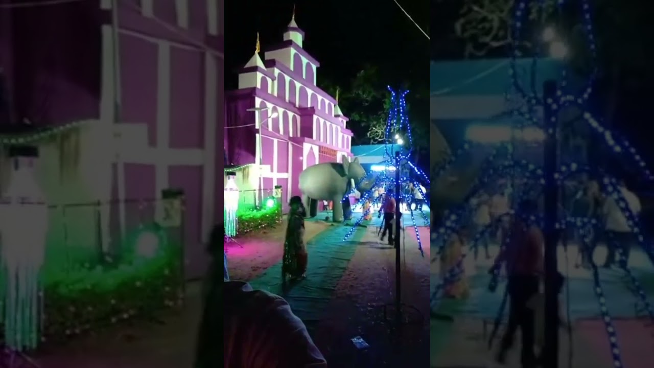 💢DJ ARUN ⛳⛳ Durga Puja setup Lighting and tent works in the Chatra💞💞💞💞