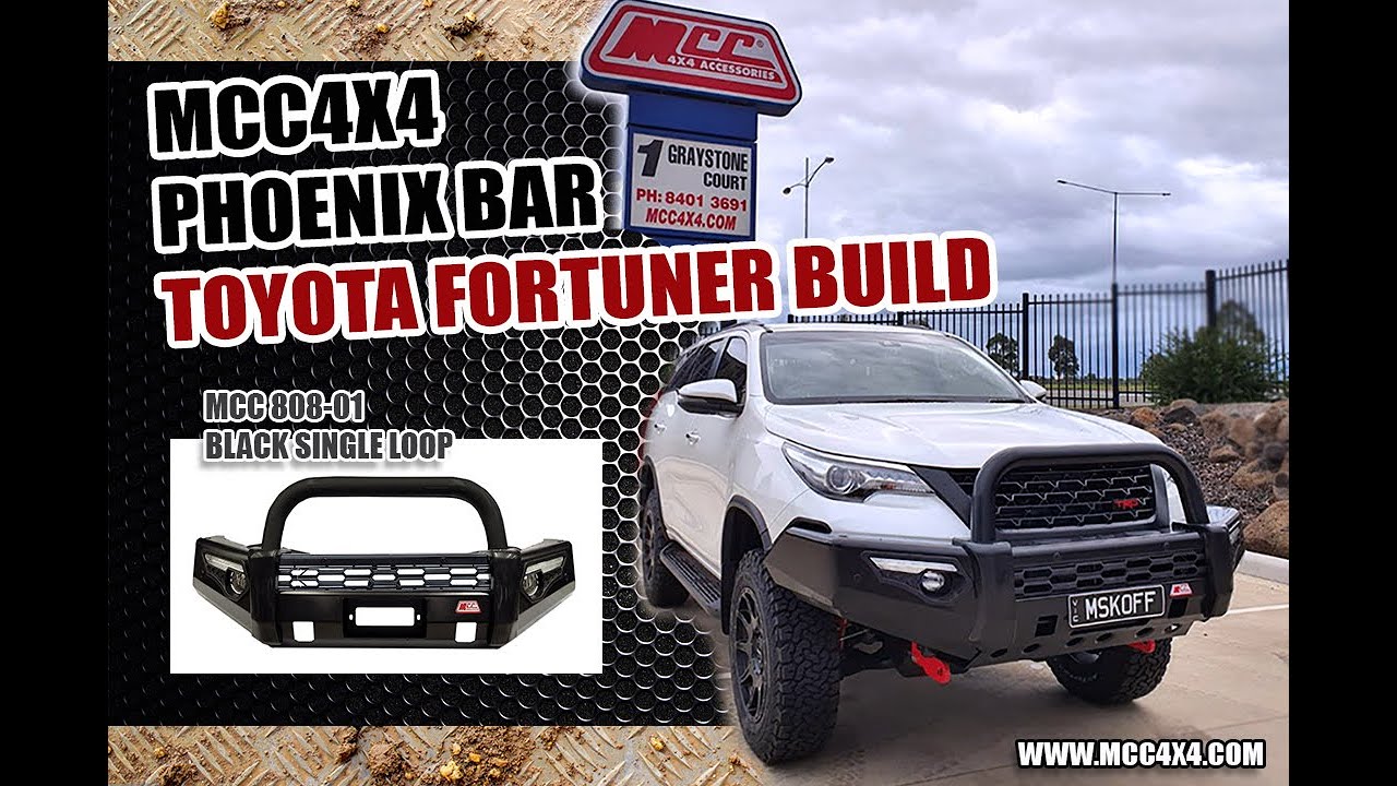 MCC 808-01 Phoenix Bar with Black Single Loop design - Toyota Fortuner 2016 onward