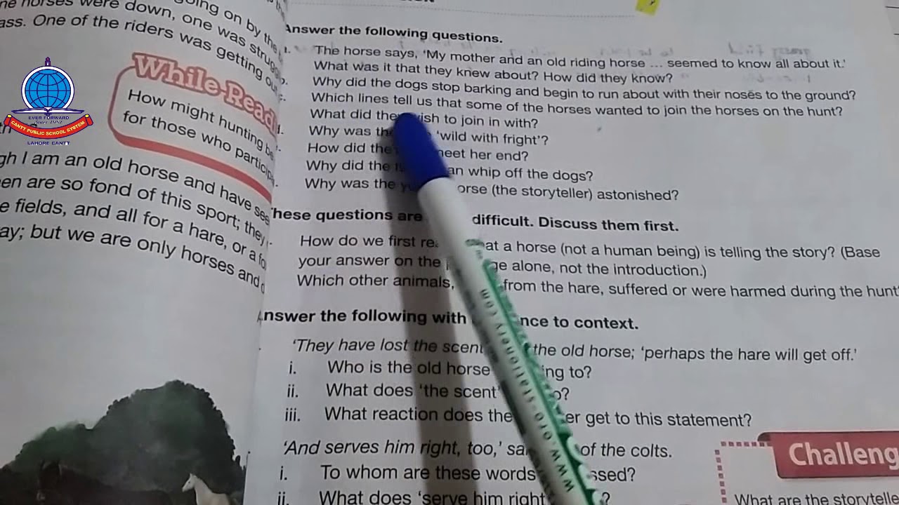 English A K 7 Lecture 2 Lesson#2 Black Beauty WM wS b w Questions - YouTube
