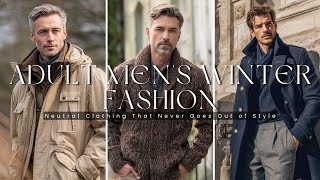 20 Neutral Winter Outfits That Never Age | Older Men’s fashion
