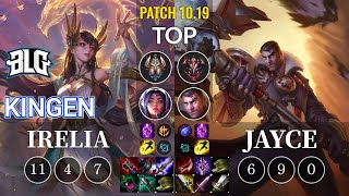 BLG Kingen Irelia vs Jayce Top - KR Patch 10.19