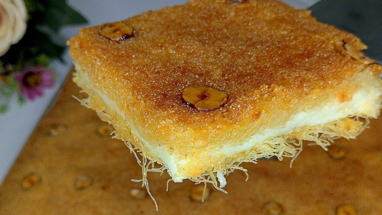 ياسلام لما تعملى بسبوسة بالكنافة بالقشطة‼️في صينية واحدة‼️بسبوسه بالقشطه كنافه بالقشطه حلويات رمضان