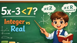 Solve 5x-3 is less than 7 when x is an integer , x is a real number | Linear Inequality | 11th CBSE