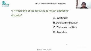 LBA KCET Biology PU I Chemical Coordination and Integration MCQ 6