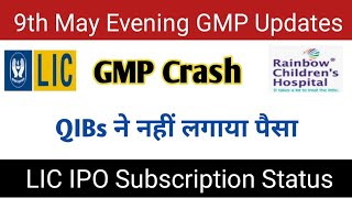 Lic का gmp गिरा | Lic ipo subscription status | Rainbow ipo gmp today | GMP में भारी गिरावट |