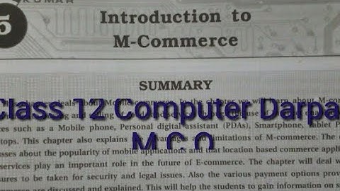 Class 12 Computer Darpan ch-5 Introduction  to M- Commerce