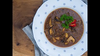 Mushroom goulash with minced meat