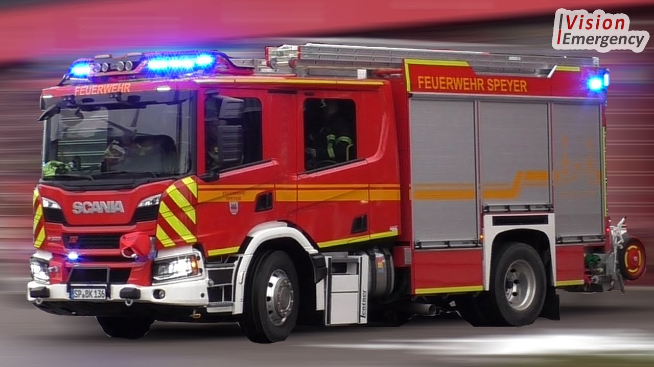 [SCANIA] Neues HLF 20 + TLF 4000 & KdoW FF Speyer Hauptfeuerwache