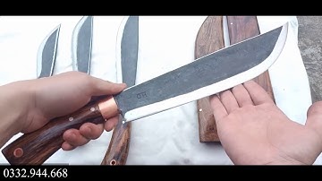 Dao Phúc Sen Vip | Báo giá dao mèo đi rừng rèn từ thép nhíp ô tô chuẩn