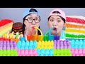 Rainbow Dessert Marshmallow Jelly Mukbang DONA 