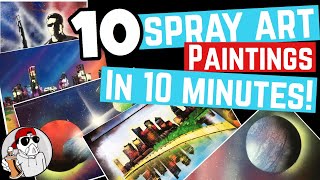 10 Spray Paint Art Tutorials in 10 minutes - by Sprayartguy