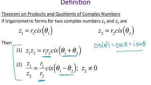 Precalc: 6.5 Trig Form of Complex Numbers Day 2