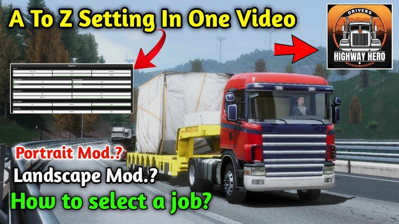 🚛 Drivers Highway Hero A To Z settings In One Video 🔥। How To Select Job DHH 