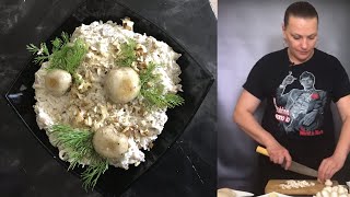 Բզկտած հավով և սնկով ամանորյա աղցան Chicken Mushroom Salad Салат с курицей и грибами Xօhanoc.am Բզկտած հավով և սնկով ամանորյա աղցան Chicken Mushroom Salad Салат с курицей и грибами Xօhanoc.am