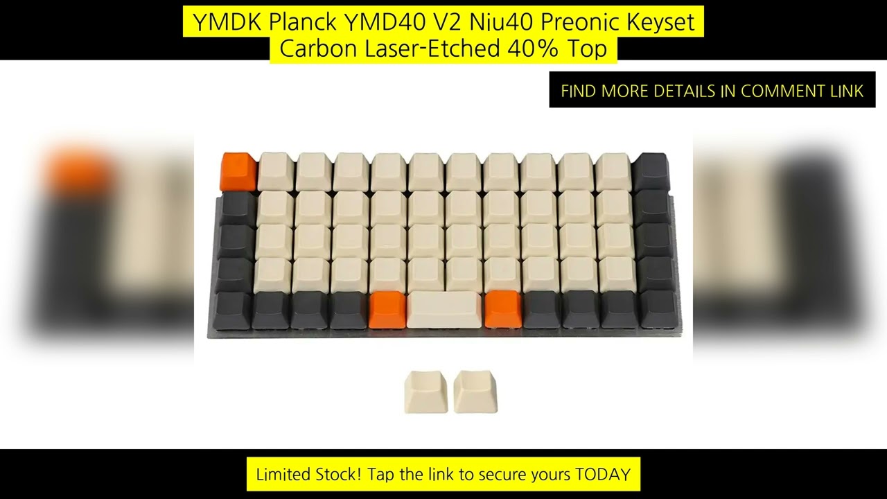 Ymdk Planck Ymd40 V2 Niu40 Preonic Keyset Carbon Laser-Etched 40% Top Print