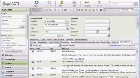 Use Social Updates in Swiftpage ACT to Grow Relationships -betterACTnow training