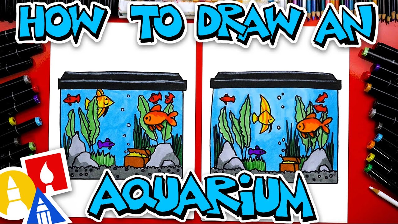 How To Draw A Fish Tank Aquarium 