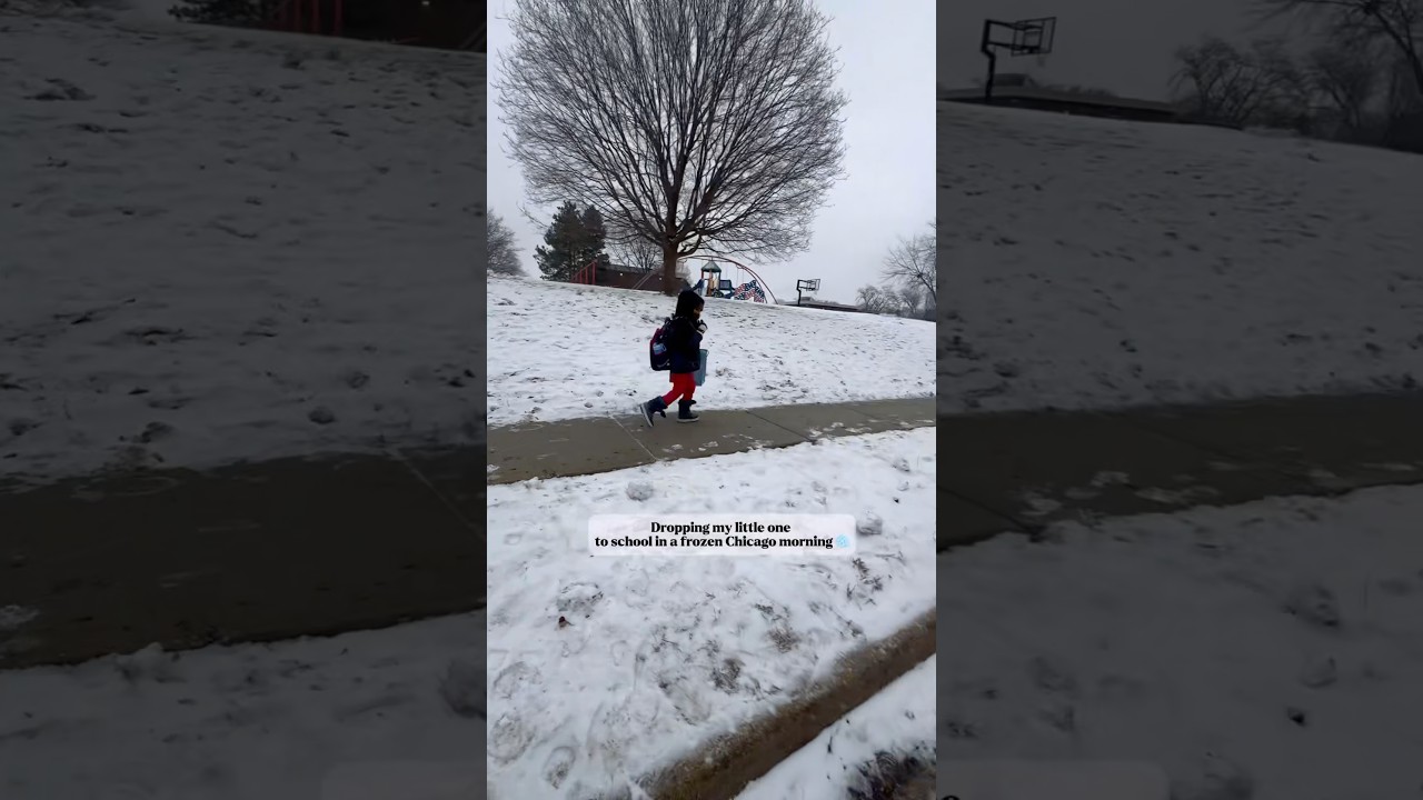 School drop-off, cold hands, warm heart 🤍