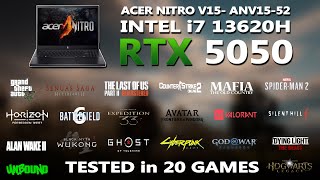NEW ACER NITRO V15: RTX 5050 + INTEL i7 13620H Gaming Benchmark Test | Tested in 20 Games |