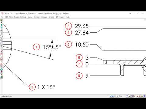 Auto ballooning for PDF text in QA CAD