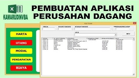 15 Saldo Rekening Otomatis untuk Kas Tunai VBA Excel Pembuatan Aplikasi Perusahaan Dagang 