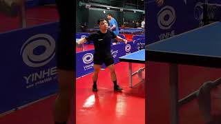 Always happy when hitting forehand bombas against long pips