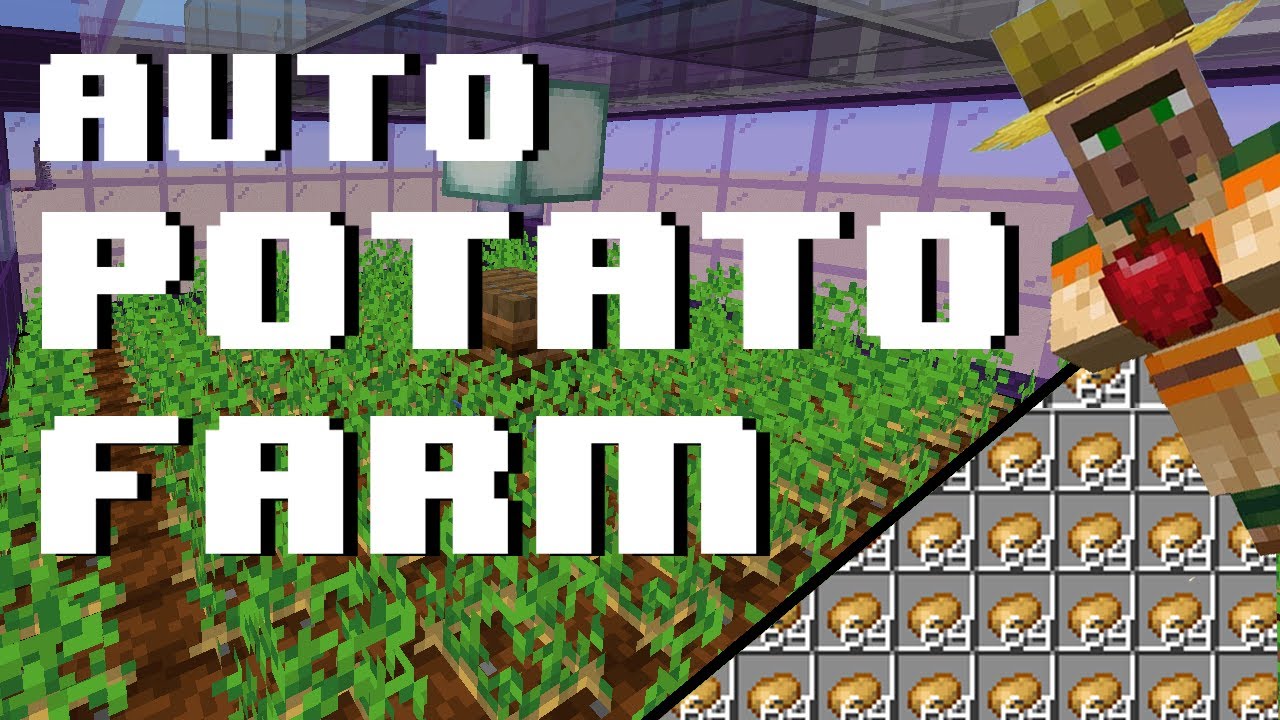 Minecraft Automatic Potato Farm Tutorial | 1.15 & 1.14 Villager Farm